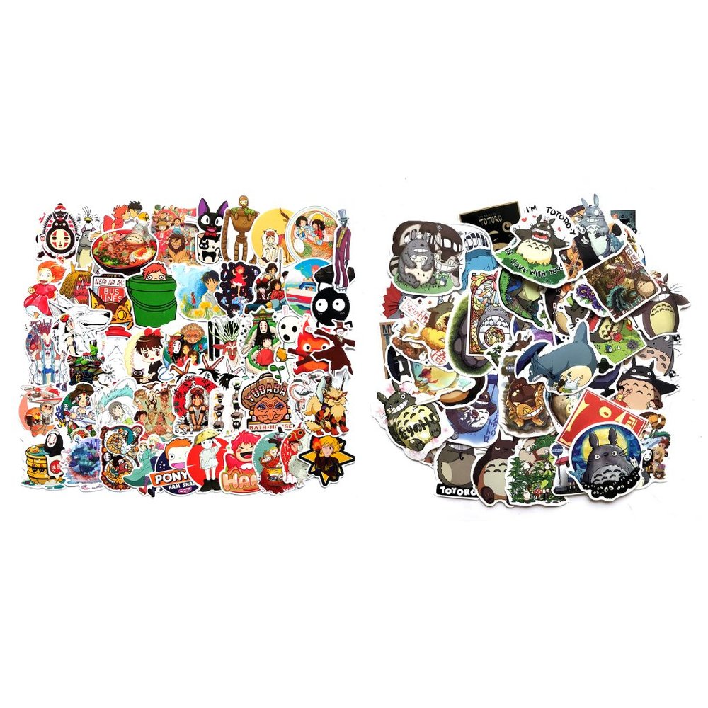 100pc Hayao Miyazki/Studio Ghibli x 2 Sticker Sets